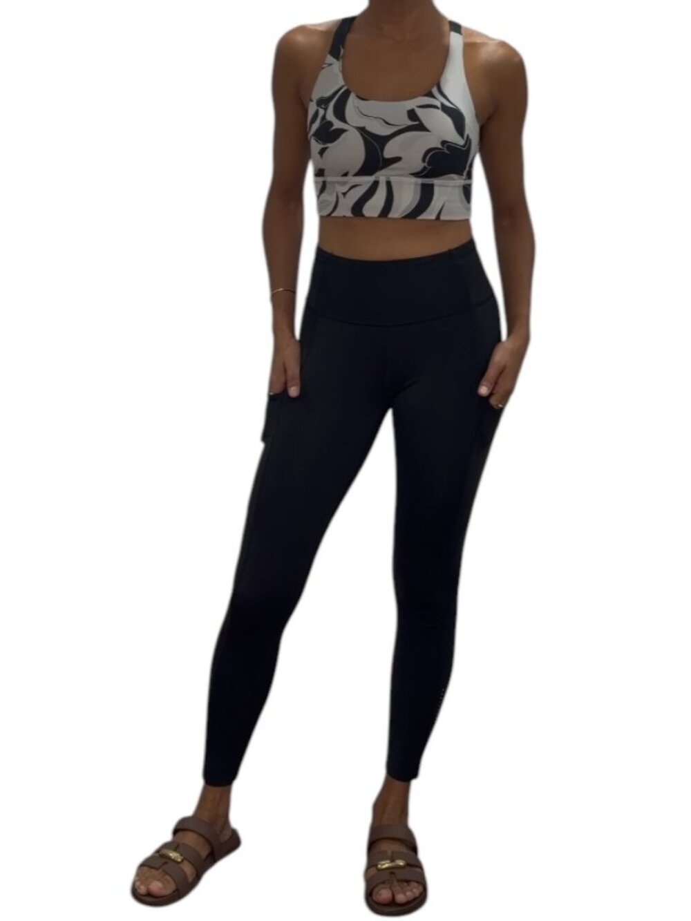 lululemon Black Fast & Free Leggings Side Pockets Size 4